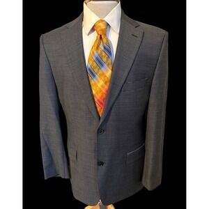 Hugo Boss Pasolini Men's Sport Coat Blazer Jacket Wool Blue Weave Check 40R